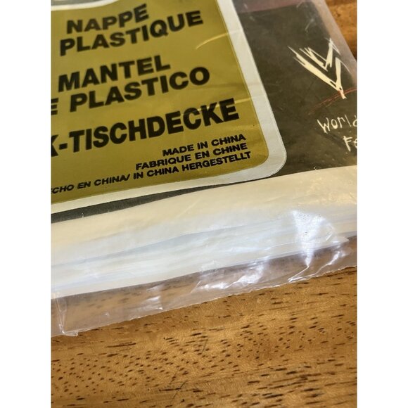 Vintage WWF Plastic Table cover Tablecloth Undertaker Steve Austin The Rock - Picture 7 of 13